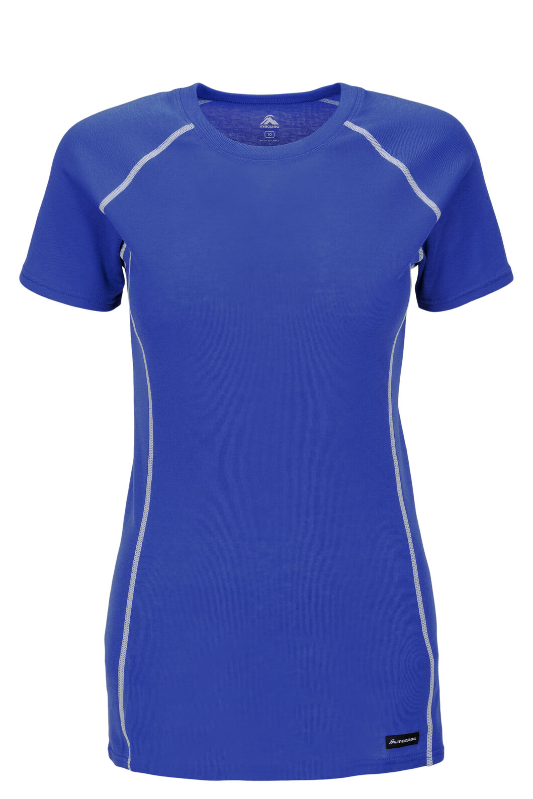 Macpac Women's Geothermal Short Sleeve Top, Dazzling Blue, hi-res