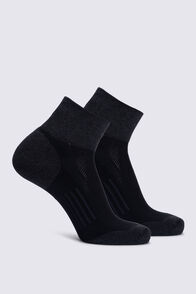 Macpac Trail Quarter Sock &mdash; 2 Pack, Black, hi-res