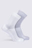 Macpac Everyday Crew Sock — 2 Pack, Grey/White, hi-res