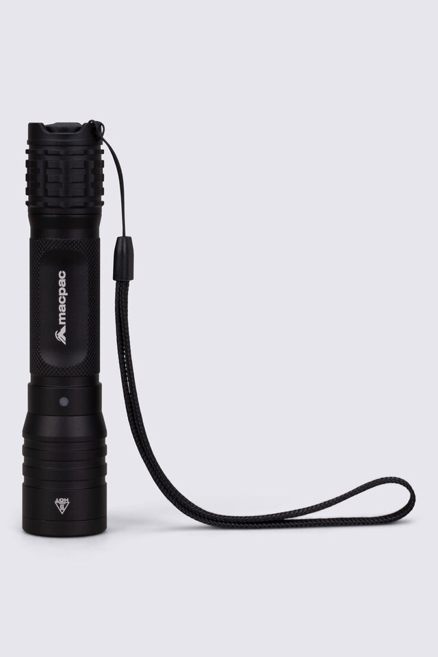Macpac Focus Control Rechargeable Torch RDF1200 Lumens, Black