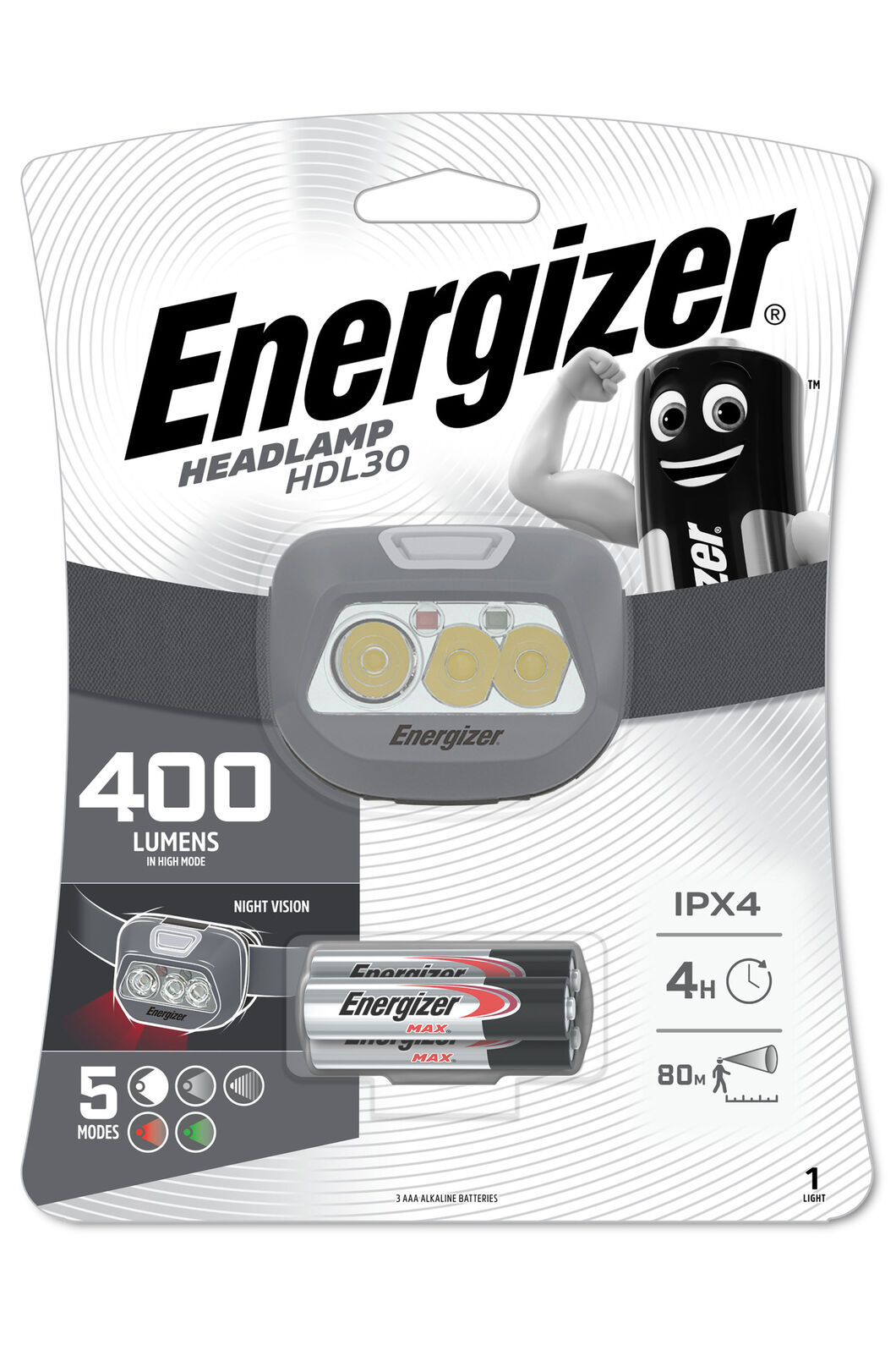 Energizer® Headlight — 400 Lumen, Grey, hi-res