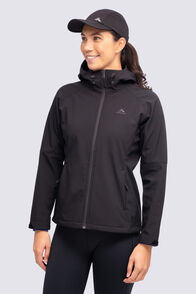 Macpac Women's Sabre Hooded Softshell Jacket, Black, hi-res