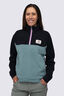 Macpac Women&rsquo;s Heritage Fleece Pullover, Black/North Atlantic, hi-res