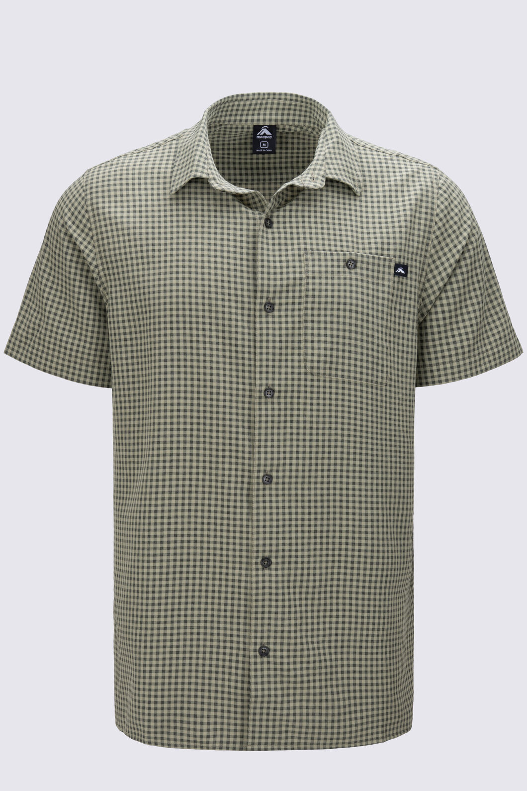 Macpac Men's Vista Short Sleeve Shirt, Moss Stone, hi-res