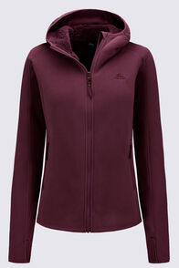 Macpac Womens Mountain Hooded Fleece Jacket, Winetasting, hi-res
