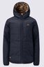 Macpac Kids' Pulsar Alpha Hooded Insulated Jacket, Black/Glazed Ginger Print, hi-res
