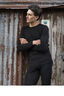 Macpac Men's 220 Merino Long Sleeve Top, Black, hi-res