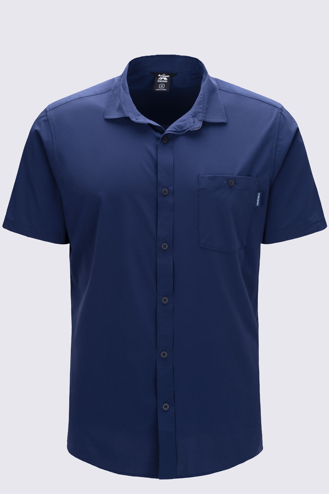 Macpac Men's Eclipse Short Sleeve Shirt, Navy Iris, hi-res