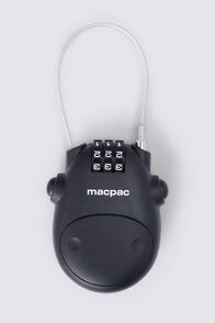 Macpac 3-dial Retractable Cable Padlock, Black, hi-res