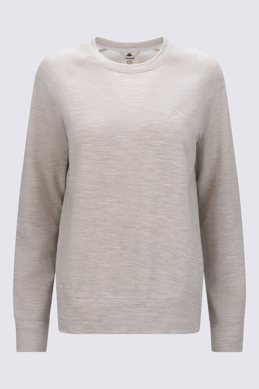 Macpac Women&rsquo;s 280 Merino Long Sleeve Crew, Moonbeam Marle, hi-res