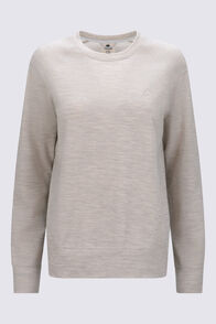Macpac Women&rsquo;s 280 Merino Long Sleeve Crew, Moonbeam Marle, hi-res