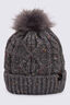 Macpac Flecked Pom Pom Beanie, Grey Fleck, hi-res