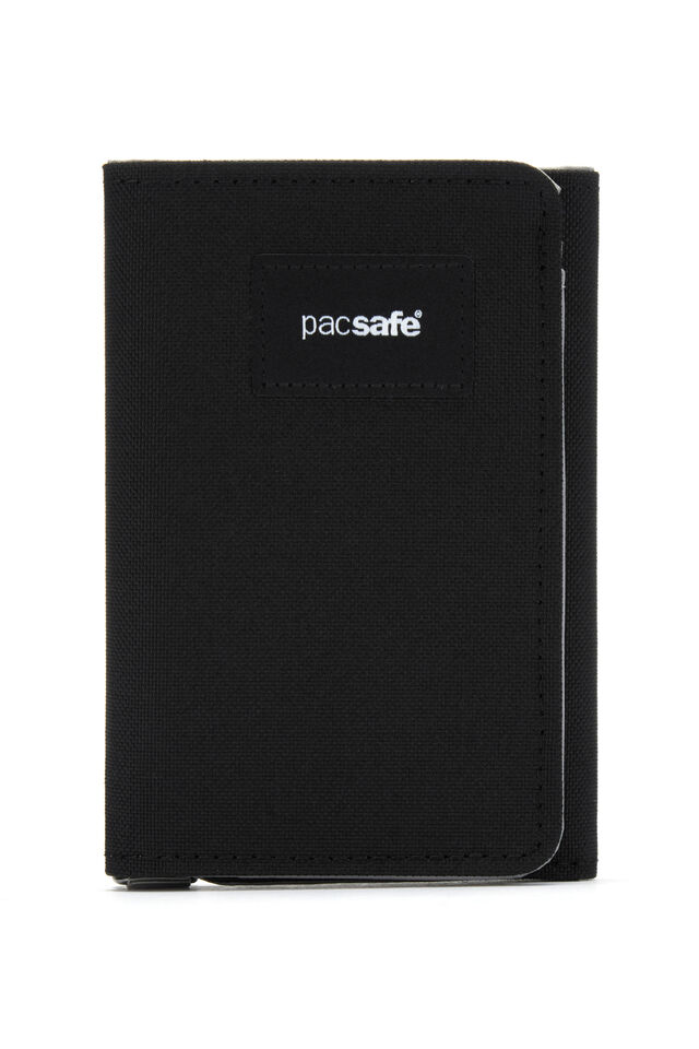 Pacsafe Men's RFIDsafe Trifold Wallet, JET BLACK, view 1