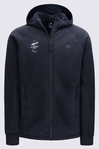 Macpac Paralympics Men’s Mountain Hooded Fleece Jacket, True Black, hi-res