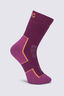 Macpac Kids' Fully Cushioned Hiking Sock, Boysenberry/Rose Violet, hi-res