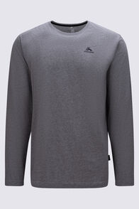 Macpac Men's Stamp Fairtrade Organic Cotton Long Sleeve T-Shirt, Grey Marle, hi-res