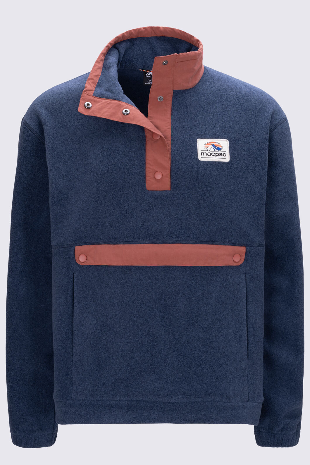 Macpac Men's Heritage Snap Fleece Pullover, Navy Iris, hi-res