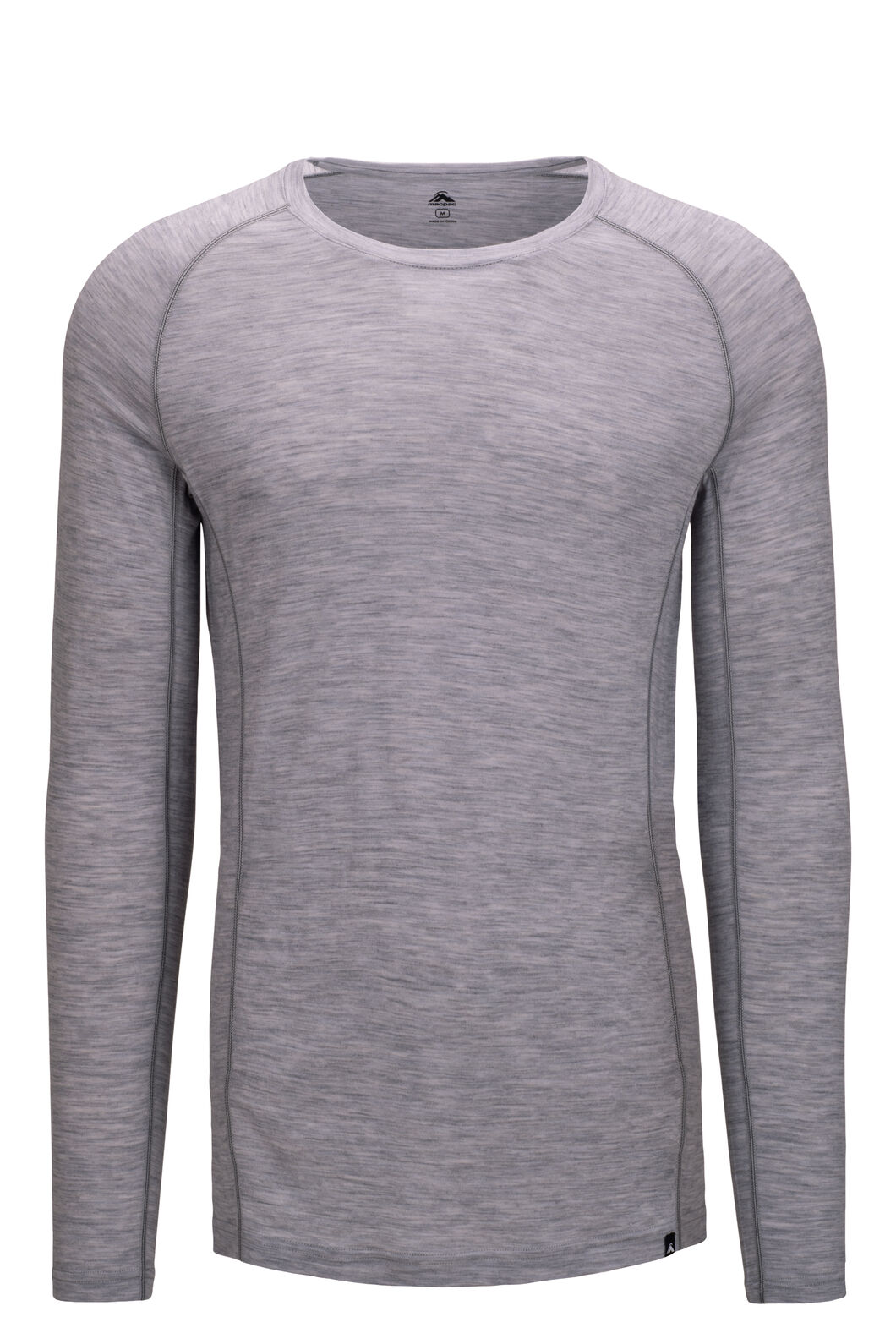 Macpac Men's 150 Merino Long Sleeve Top, Light Grey Marle, hi-res