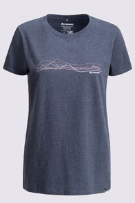 Macpac Women's Mountain Lines T-Shirt, Total Eclipse Marle, hi-res