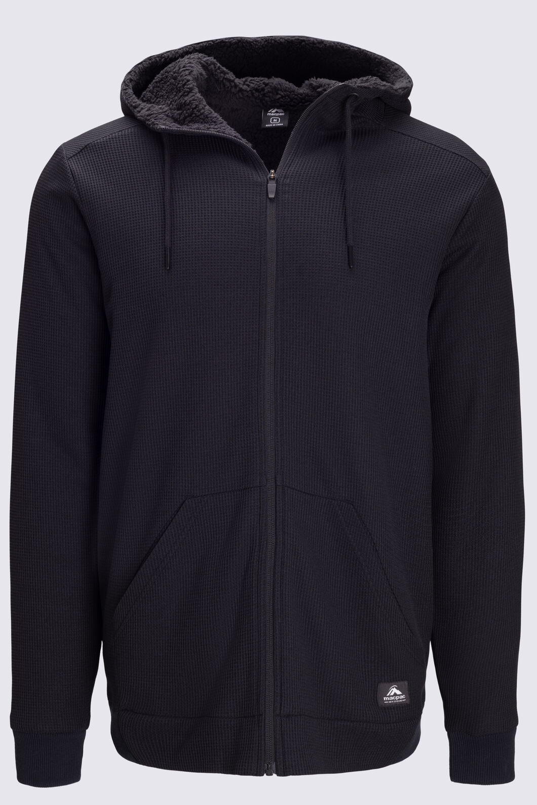 Macpac Men's Waffle Sherpa Jacket, Black, hi-res