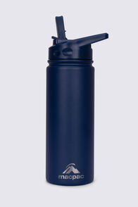 Macpac Insulated Wide Mouth Bottle with Straw Lid — 530ml, Navy, hi-res
