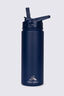 Macpac Insulated Wide Mouth Bottle with Straw Lid — 530ml, Navy, hi-res