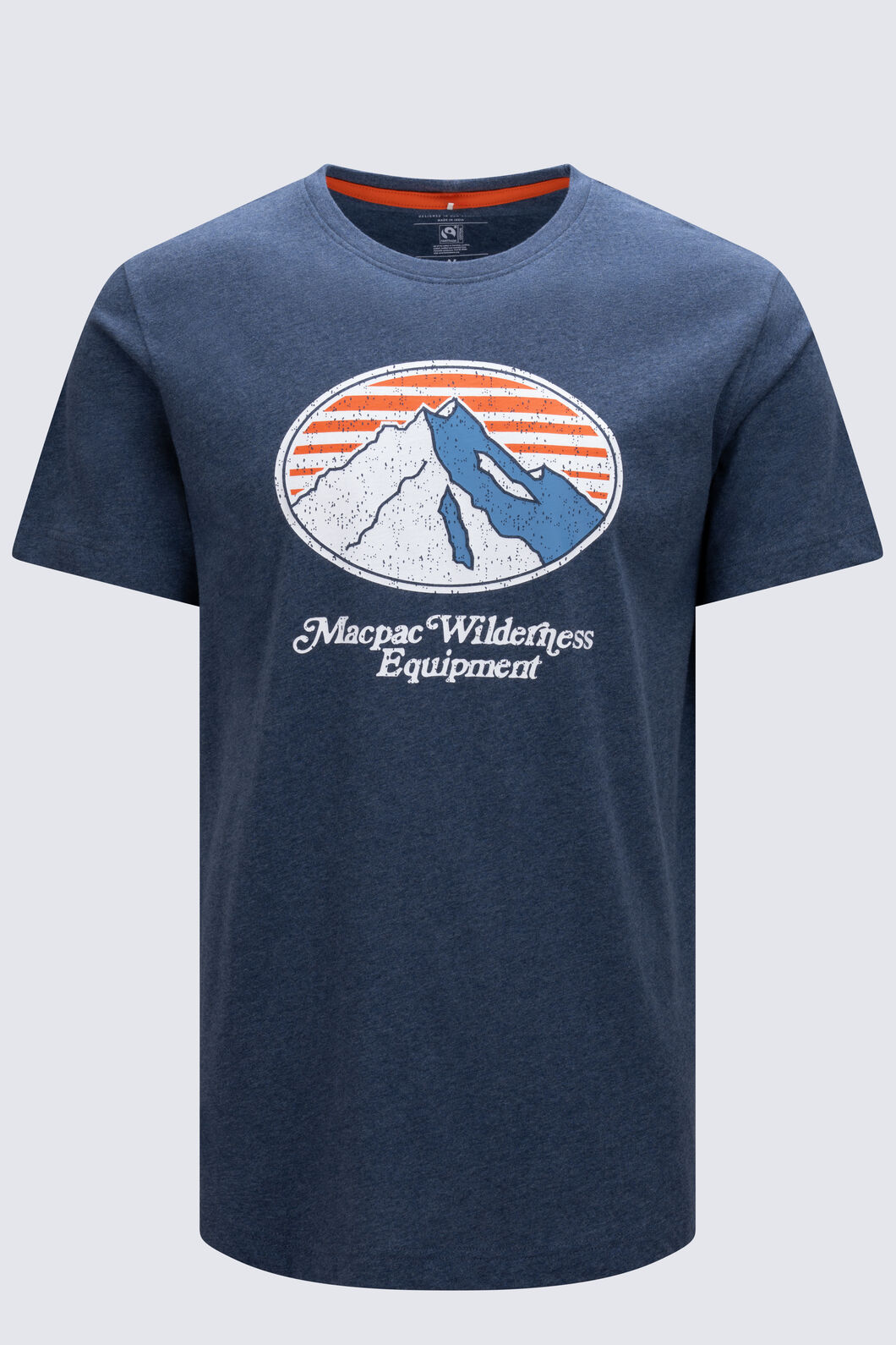 Macpac Men's Wilderness Equipment Fairtrade Organic Short Sleeve T-Shirt, Midnight Navy Marle, hi-res