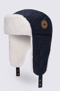 Macpac Quilted Insulated Hat, Black, hi-res