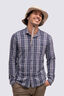 Macpac Men's Eclipse Long Sleeve Shirt, Navy Iris Check, hi-res