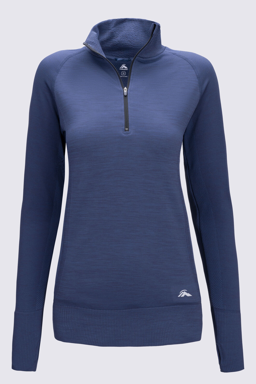 Macpac Women's Infinity 1/4 Zip Top, Twilight Blue, hi-res