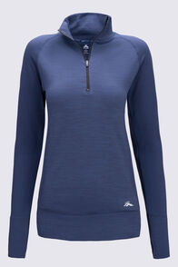 Macpac Women's Infinity 1/4 Zip Top, Twilight Blue, hi-res