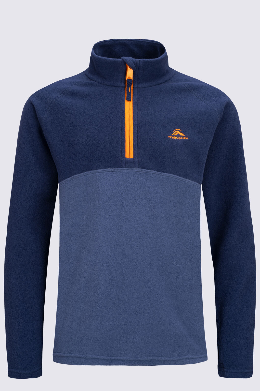 Macpac Kids' Ruru Fleece Pullover, Navy Iris/Vintage Indigo, hi-res