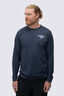 Macpac Men's Waihohonu Hut Fairtrade Organic Cotton Long Sleeve T-Shirt, Navy Marle, hi-res