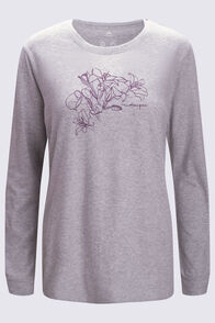 Macpac Women's Floral Long Sleeve T-Shirt, Light Grey Marle, hi-res
