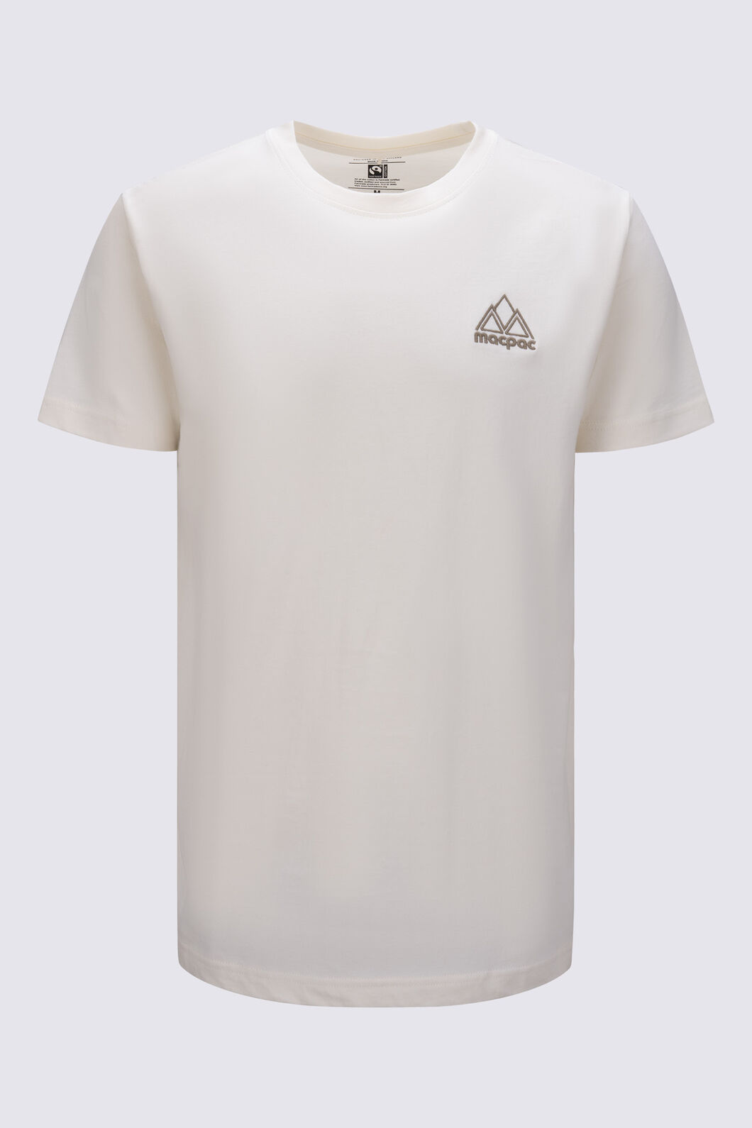 Macpac Men's Vintage Embroidered Fairtrade Organic Cotton Short Sleeve T-Shirt, Tofu, hi-res
