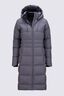 Macpac Women's Aurora Long Hooded Down Coat, Rabbit, hi-res