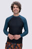 Macpac Men's Long Sleeve Rash Top, Black/Reflecting Pond, hi-res