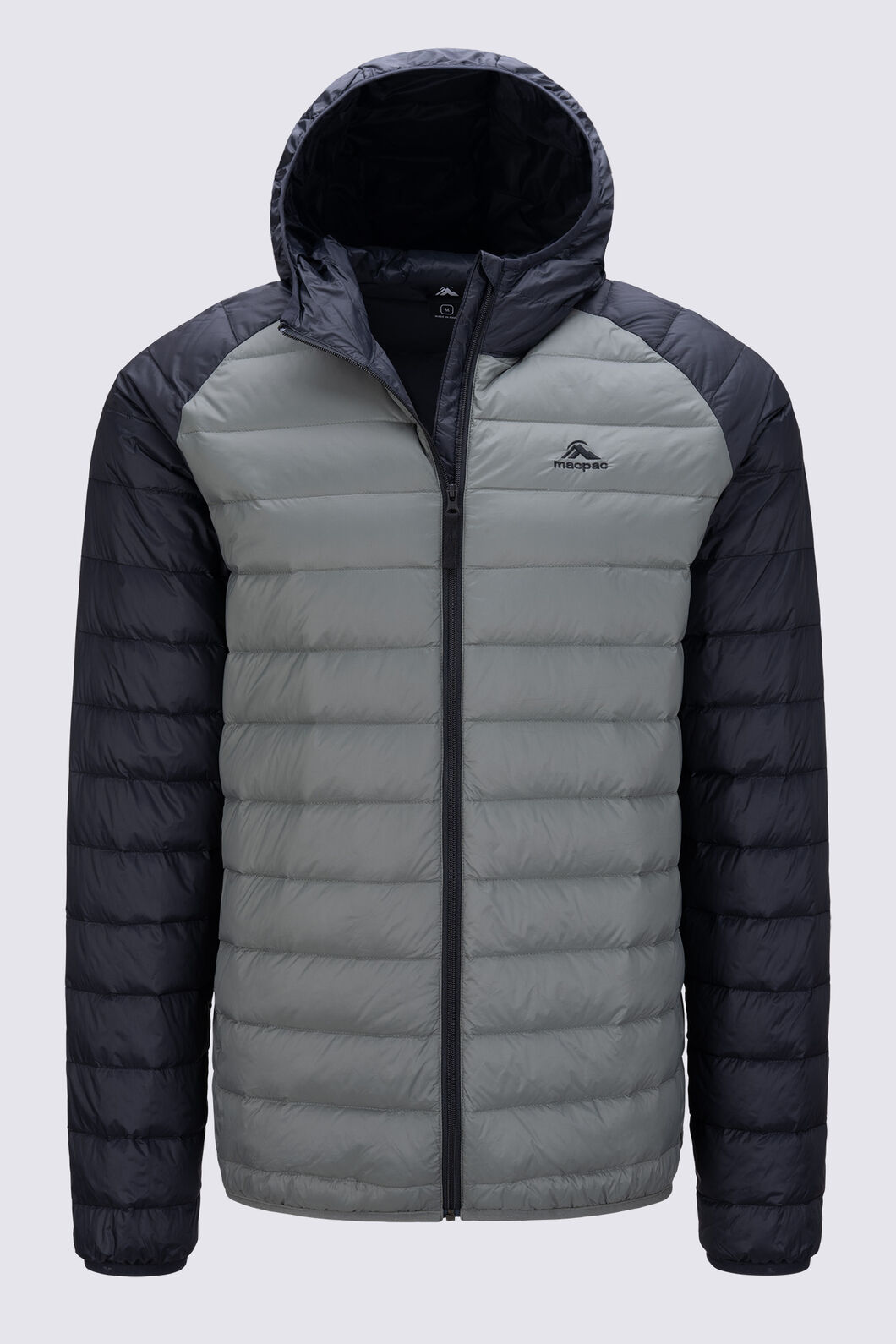 Macpac Men's Uber Light Hooded Down Jacket ♺, Black/Agave, hi-res