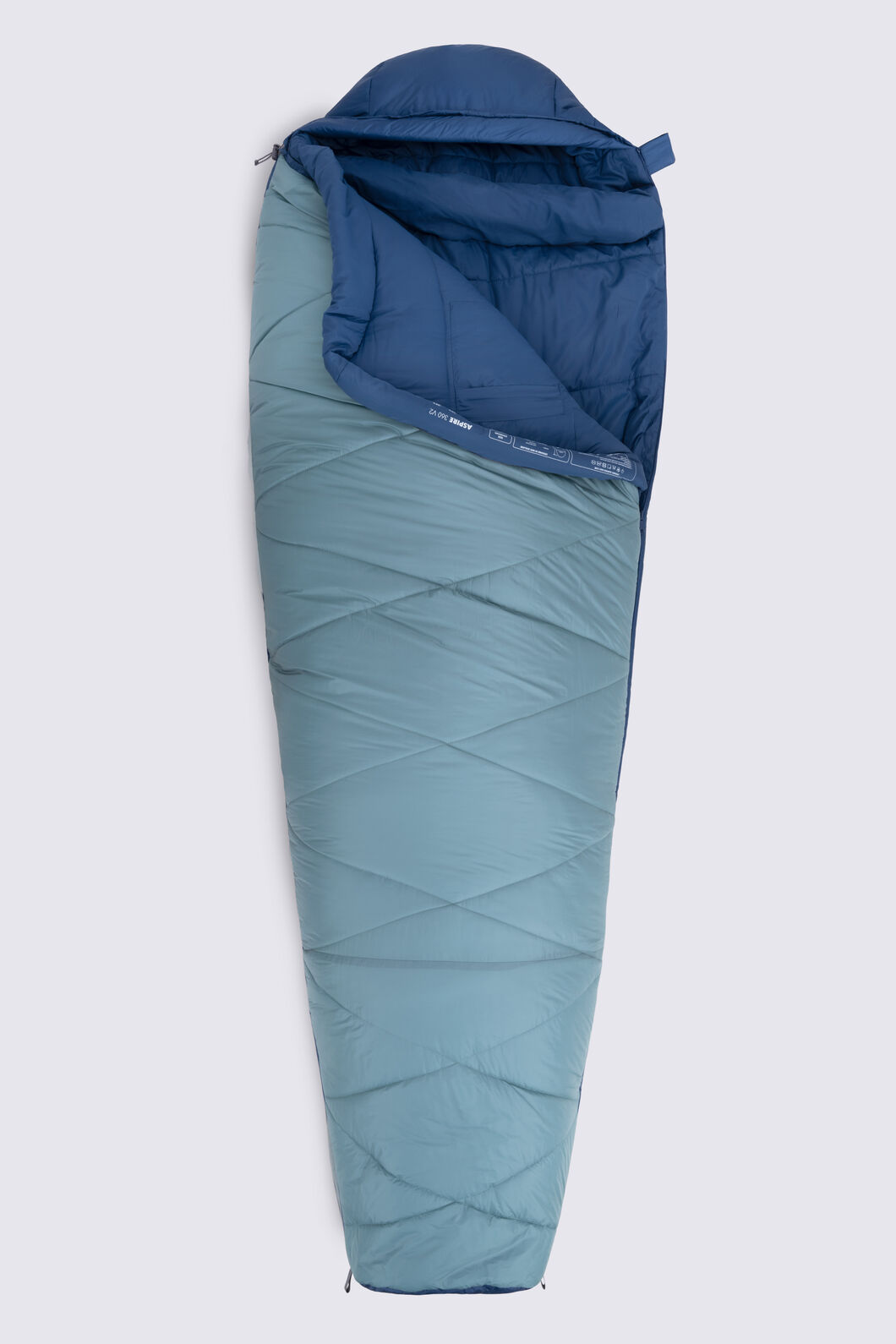 Macpac Women's Aspire 360 Synthetic Sleeping Bag (-3&deg;C), Mineral Blue/Ensign Blue, hi-res