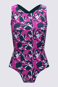 Macpac Women's Southshore Active One Piece Swimsuit, Deep Teal Shatter, hi-res