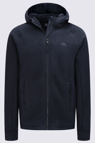 Macpac Mens Mountain Hooded Fleece Jacket, True Black, hi-res