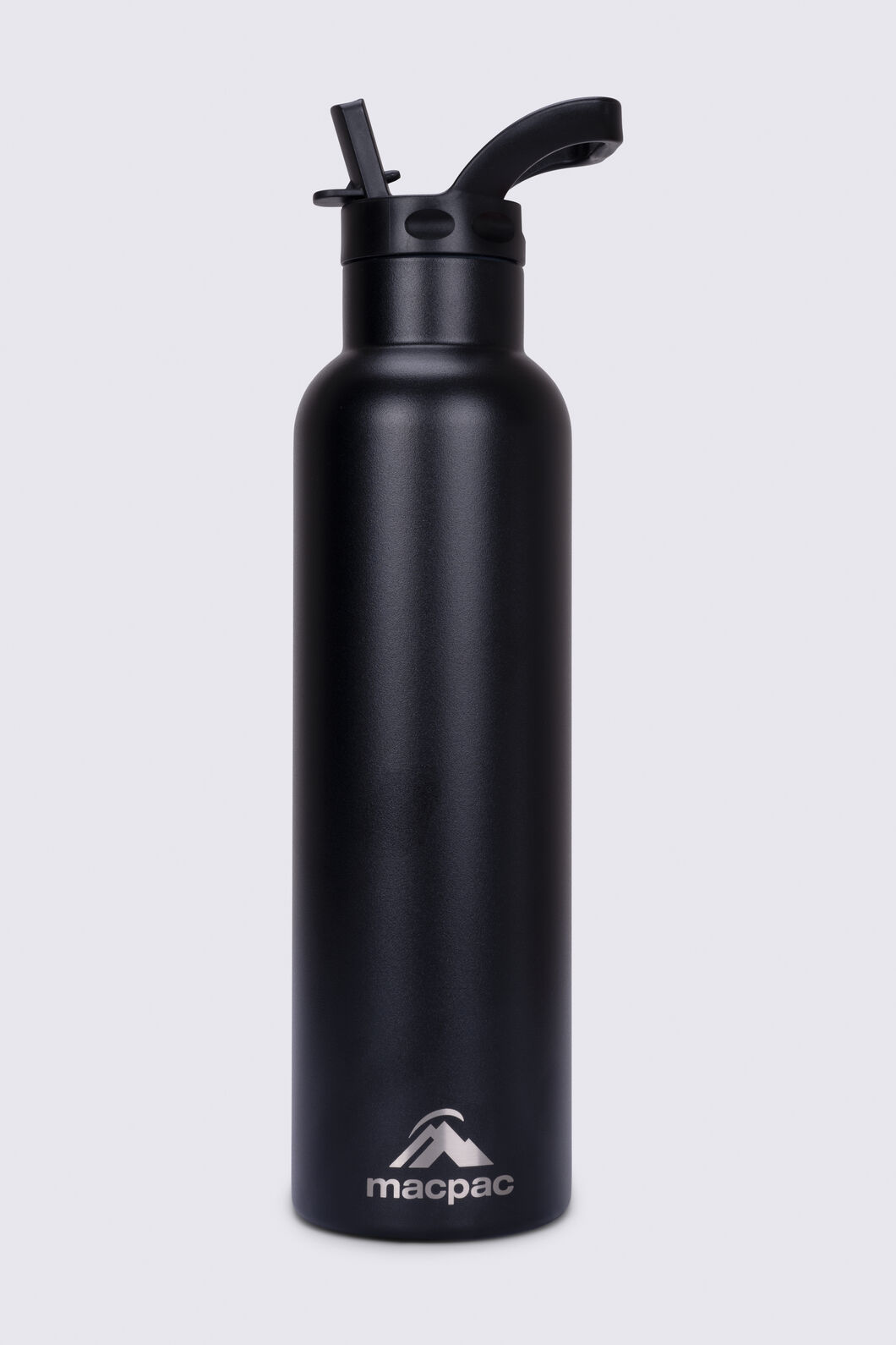 Macpac Insulated Standard Bottle with Straw Lid — 630ml, Black, hi-res