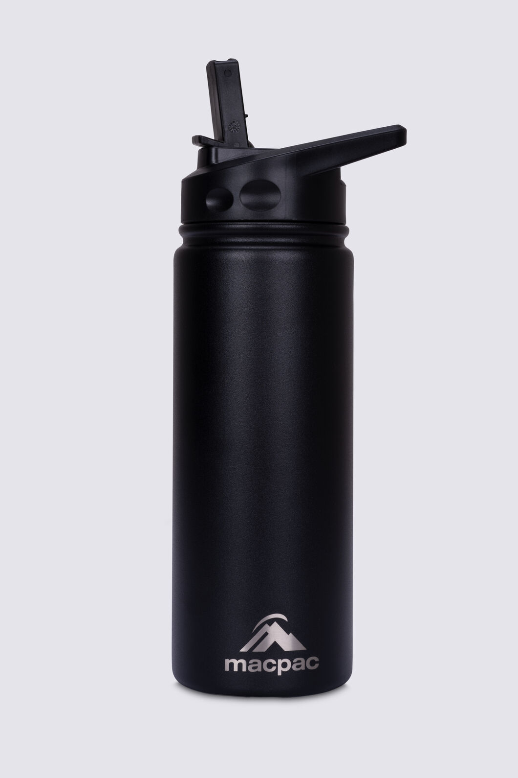 Macpac Insulated Wide Mouth Bottle with Straw Lid — 530ml, Black, hi-res