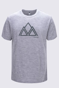 Macpac Men's 180 Merino T-Shirt, Grey Marle/Kombu Green, hi-res