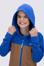 Macpac Kids' Ruru Fleece Jacket, Dazzling Blue/Toasted Coconut, hi-res