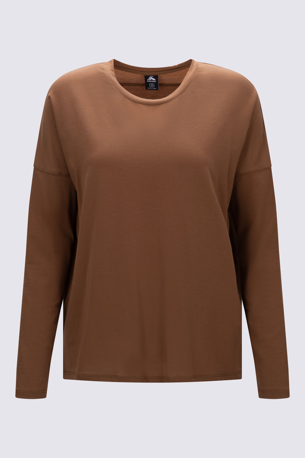 Macpac Women's Eva Long Sleeve T-Shirt, Toffee, hi-res
