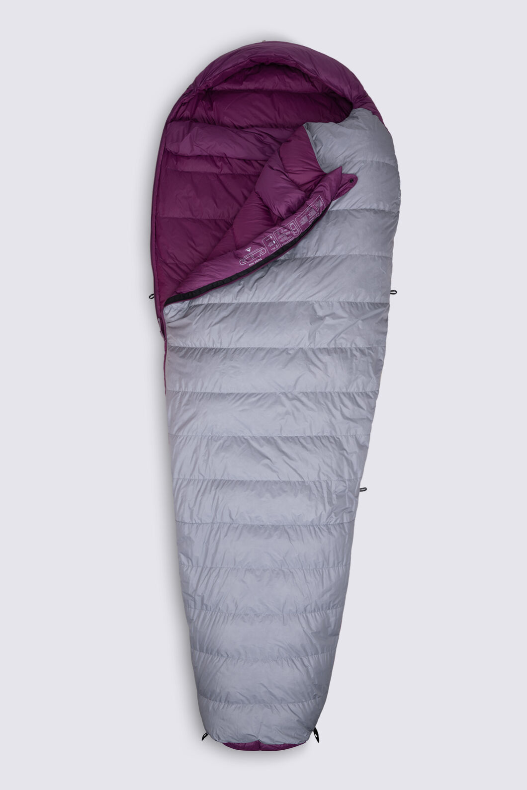 Macpac Large Dusk 400 Down Sleeping Bag (-3&deg;C), Sleet/Magenta, hi-res
