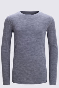 Macpac Kids' 220 Merino Long Sleeve Top, Mid Grey Marle, hi-res