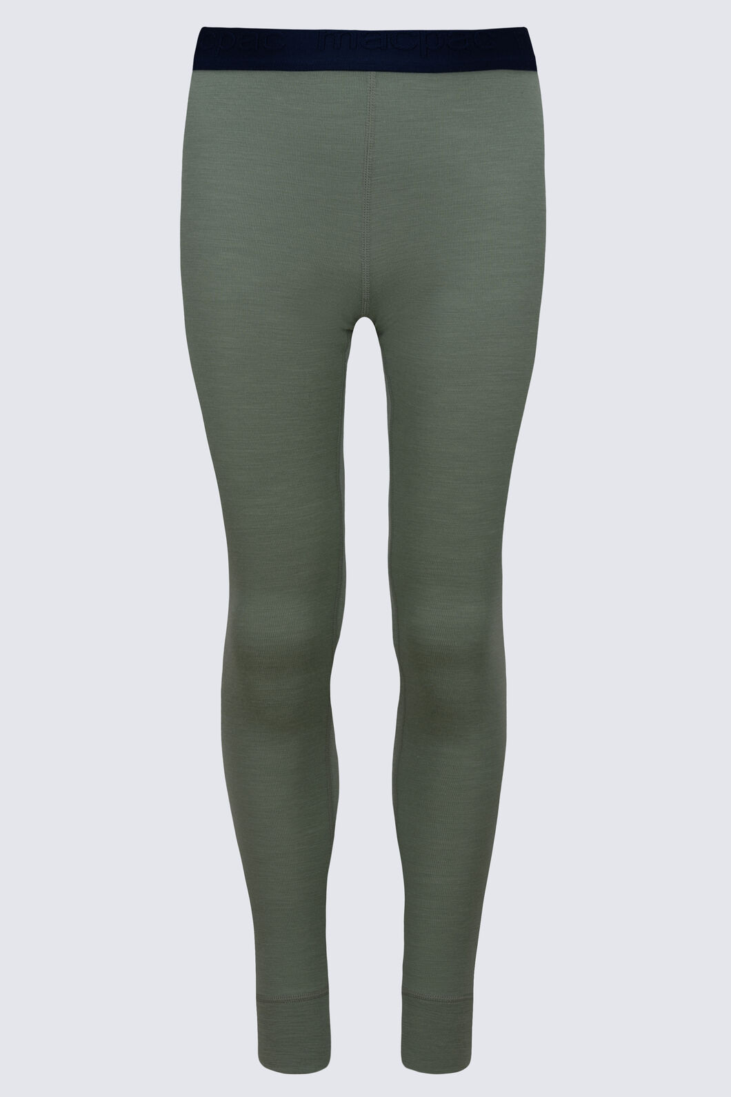 Macpac Kids' 220 Merino Long Johns, Hedge Green, hi-res