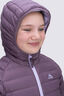 Macpac Kids' Uber Light Hooded Down Jacket, Black Plum, hi-res
